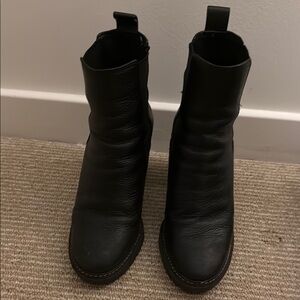 Tory Burch Black Ankle Booties Suede Slip-On